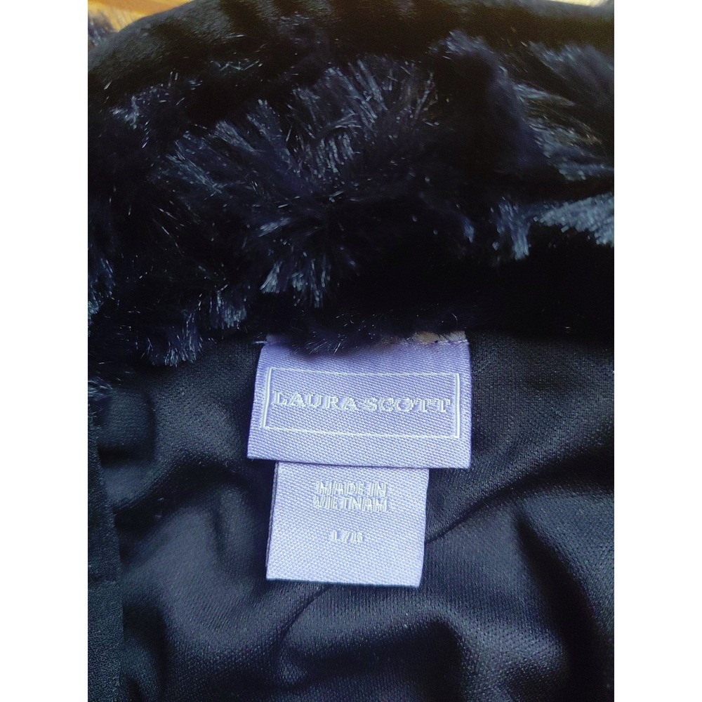 Women's 90s Y2k Faux Fur Vest Sz L Quiet Luxury Going Out Mob Wife Boho‎ Chic - Picture 3 of 8